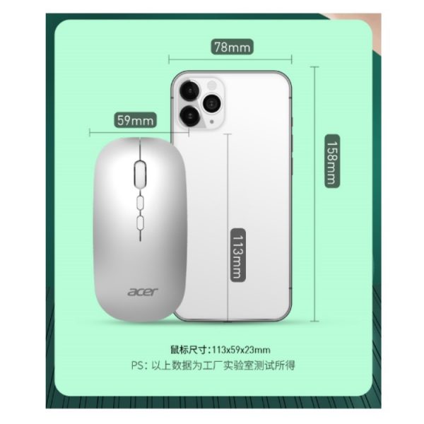 Acer Rechargeable Mute Silent Unlimited Wireless Bluetooth Mouse - Image 12