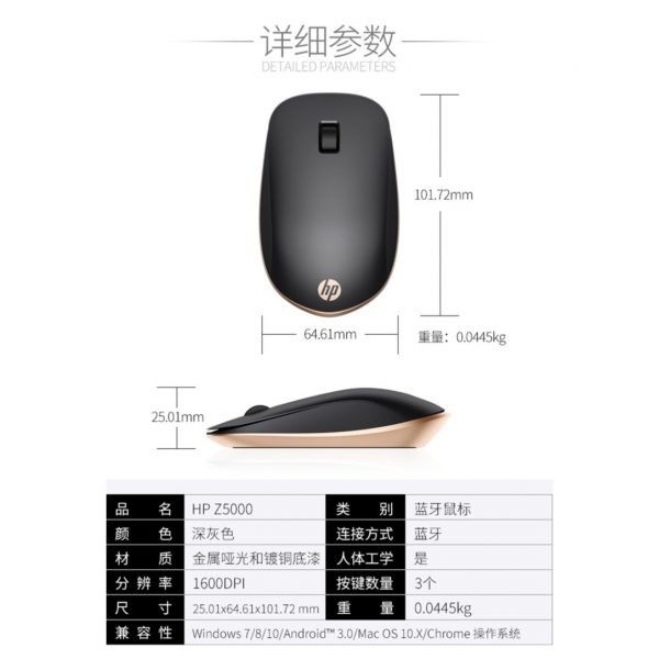 HP Z5000 Wireless Bluetooth Mouse (Black & White) - Image 6