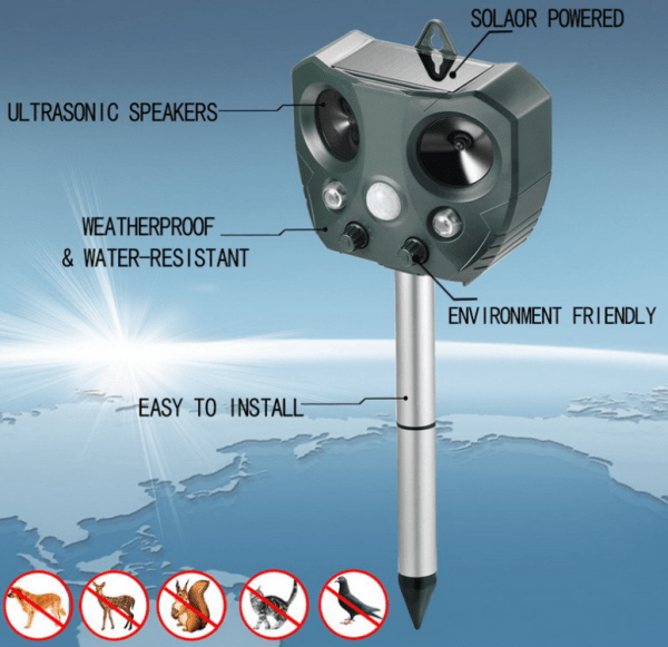 Solar Ultrasonic Bird And Dog Repeller Infrared Light - Image 8