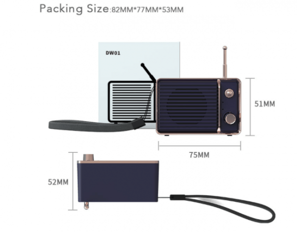 DW01 3D Mini Retro Rechargeable Speaker - Image 10