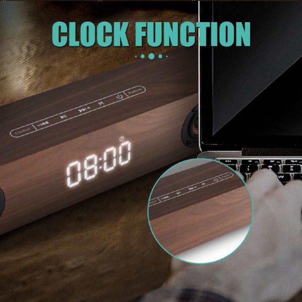 Wooden Wireless Bluetooth Speaker 30W Soundbar - Image 9