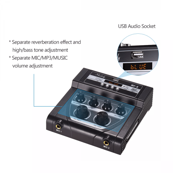 Muslady MF-8 Mini Sound Audio Mixer Stereo - Image 7